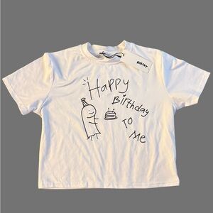 NEW White Happy Birthday T-Shirt